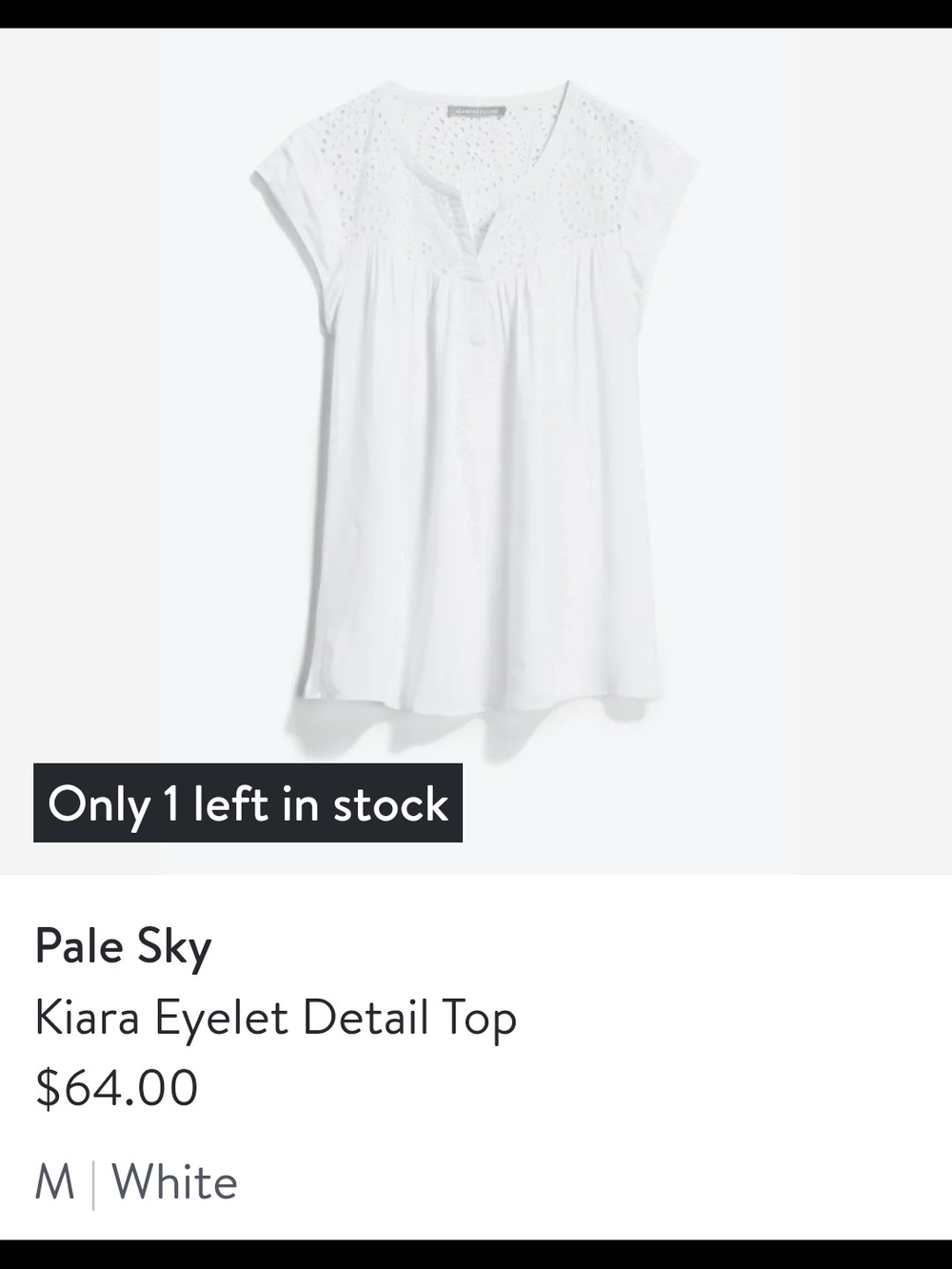 Kiara Eyelet Detail Top - White